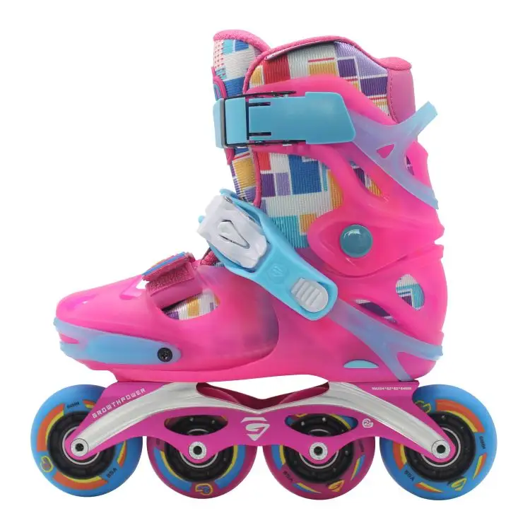 Haute qualité PU roues enfants patins à roulettes réglable 4 roues Skting chaussures patin à roues alignées