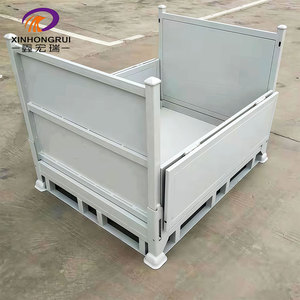 Boîte de rangement en acier Q235 durable, industrielle, empilable, avec revêtement en poudre, capacité de 1000 kg, montage facile, palette métallique de stockage - Product Image 2