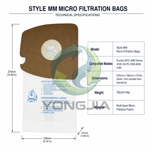 Bolsas de Filtro de Polvo de Papel Textil Ecológicas de Alta Eficiencia, Manuales, de Alta Calidad, Estilo <span class=keywords><strong>Eureka</strong></span> MM, Disponibles para Entrega Rápida - Product Image 4