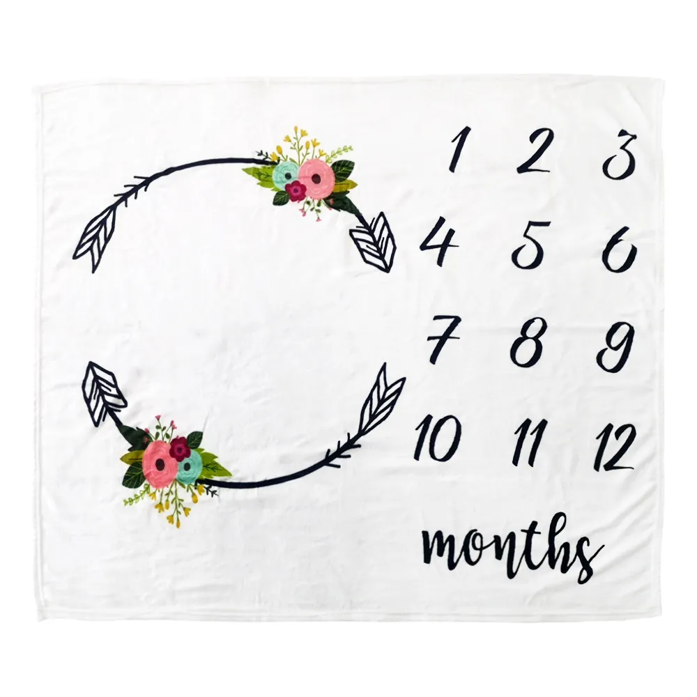 Newborn baby muslin mouthly milestone unisex double sided breathable premium baby monthly milestone blanket 100% organic cotton