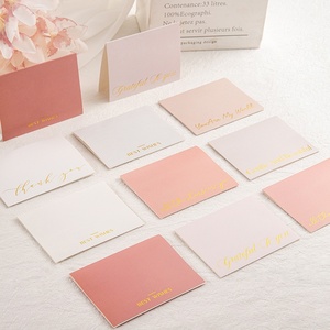 Tarjetas de felicitación minimalistas de color liso con grabado dorado y bronceado, tarjetas pequeñas ideales para regalo, para panaderías, venta directa - Product Image 2