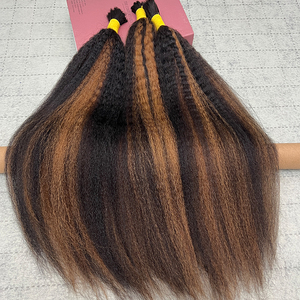 Vendedores de cabello al por mayor Virgen en color a granel 1PB/30 Afro Kinky Straight Bulk Sin trama Cabello humano para trenzar - Product Image 5