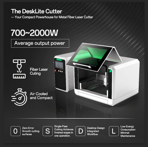 เครื่องตัดไฟเบอร์เลเซอร์แบบตั้งโต๊ะสำหรับโลหะขนาดเล็ก ระบบระบายความร้อนด้วยอากาศ ควบคุมด้วยซอฟต์แวร์ CNC ดิจิทัล สำหรับแผ่นทองเหลือง AI - Product Image 1