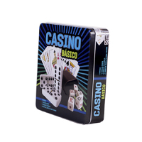 Poker deck espagnol un jeu de dominos avec 28 jetons, un gobelet en verre et 5 dés