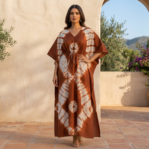 Robe longue à bretelles spaghetti pour femme RJ260320d46, 100 % coton, avec dentelle, pompons, sequins et pois, respirante, style traditionnel - Product Image 3