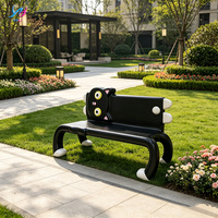 Banc d'attente commercial moderne et créatif en fibre de verre, écologique et durable, pour hôpital, hôtel, centre commercial, parc public, extérieur, motif dessin animé