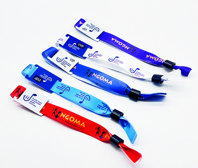 Custom Logo Printed Cloth Festival Fabric Promotional Wristband For Event 5