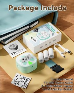 Mini Thermal Sticker Printer D20 1300mAh Battery for Max Media Diameter 30mm in Stock for Notes Kid's DIY Creation Memo - Product Image 6