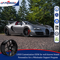 Jantes forgées sur mesure 20 21 pouces 5x130 monobloc forgées pour Bugatti Veyron Vitesse Chiron, jantes en alliage noir brillant à rayons en Y
