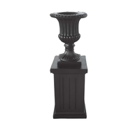 Vase géant sur pied en forme de trompette blanche, Pot de fleur pour la maison et le jardin