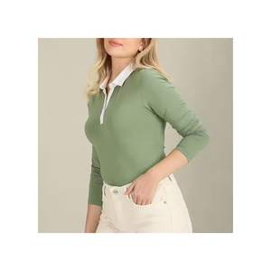 Manga completa cómoda y transpirable para mujer para Polos Patrón sólido Ropa informal de trabajo para el estilo diario sin esfuerzo - Product Image 2