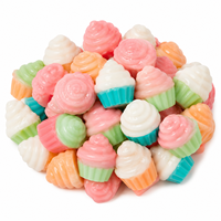 Bonbons Gélifiés 3D en Forme de Cupcake et Crème Glacée, Saveurs Fruitées, Vente en Gros Direct Usine, Emballage Personnalisé OEM