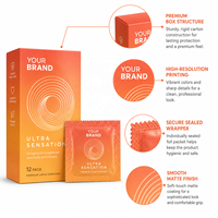 Caja de Embalaje para Condones Portátil e Impermeable Personalizada con Relieve Brillante, Etiqueta Privada, Caja de Papel Ultrafina e Impresión de Logotipo