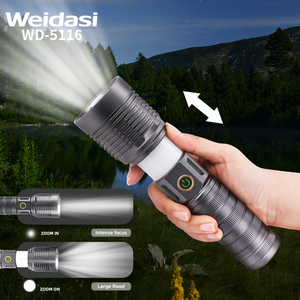 고출력 캠핑 방수 충전식 led 토치 세트 작은 손전등 전술 토치 배터리 텔레스코픽 줌 손전등 - Product Image 3