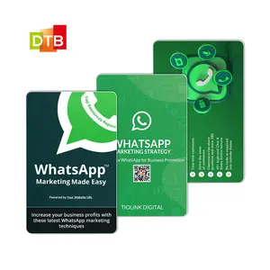 Cartão inteligente Nfc para Whatsapp, cartão social com digitalização RFID personalizada para cartões de visita e Nfc, compatível com a avaliação de Whatsapp
