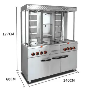 Máquina Elétrica Comercial Shawarma Broiler Grill De Aço Inoxidável Vertical Kebab Roaster Shawarma Grill Machine