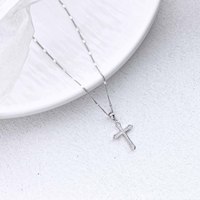 Haute qualité 925 Sterling Silver Zircon Collier Christian Religion Micro Pave CZ Croix Pendentif Style À La Mode pour les mariages