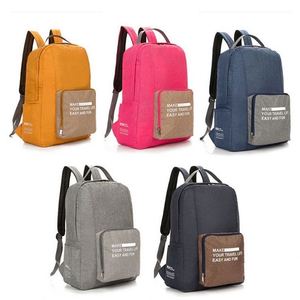 Custom Stylish <b>Large</b> Lightweight Travel Foldable Back Pack Cationic Polyester Folding <b>School</b> Bag <b>Backpack</b> - Product Image 6