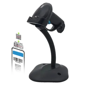 Escáner láser con cable JR CCD Bracode con soporte Escáneres USB de detección automática para pago móvil de cheque bancario