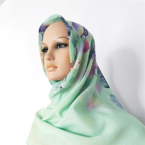 Nueva Venta caliente musulmán estampado bufanda árabe gasa <span class=keywords><strong>Hijab</strong></span> Malasia instantánea mujeres Tudung en Stock - Product Image 5