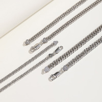 Solide 925 Argent Miami Cubain Lien Chaîne Collier 4mm 5mm 6mm Largeur pour Hommes Bijoux De Mode