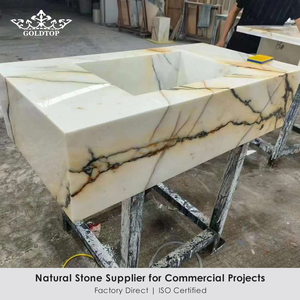 GOLDTOP OEM/ODM Developer Luxury Hotel and Apartment Bathroom Project Calacatta Paonazzo <b>Marble</b> Countertops Decoration - Product Image 2