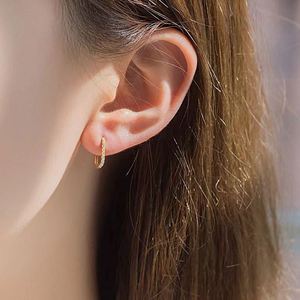 925 Sterling <b>Silver</b> Plated Crystal Natural Stone Trendy <b>Huggie</b> Earrings for Women Wedding Party Gift - Product Image 3