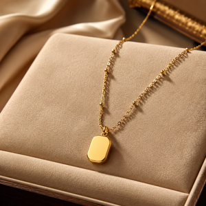 Collar de Moda para Mujer, Chapado en Oro de 18K, Acero Inoxidable, Colgante con Forma de Corazón, Letra, Cuadrado, Gota de Agua, Lazo, Cadena de Serpiente - Product Image 3