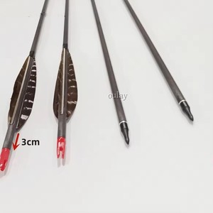 Frecce in fibra di carbonio Manchu taglio piume arco cavallo <span class=keywords><strong>e</strong></span> freccia tiro con l'arco puro carbonio frecce caccia composto di tiro - Product Image 5