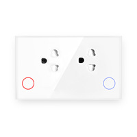 147 Universal-Steckdose PD20W Tuya WiFi Smart Typ C USB Glaspanel Wandsteckdose 120 AU US VE TH Smart Power WLAN-Schalter & Steckdosen