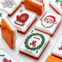 Tuiles de Mahjong de Noël personnalisées directement de l'usine, ensemble de Mahjong en acrylique, Mahjong Père Noël Joker, fournisseur OEM en gros, personnalisable