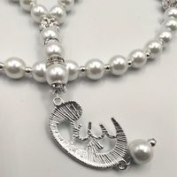 Collier de perles de riz Tasbih, perles de prière 10-12 mm, perle intercalaire en argent 925, Rondelle blanche, pour femme musulmane, cadeau raffiné, vente en gros, personnalisable