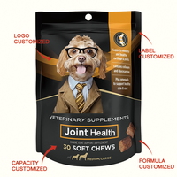 Complément alimentaire premium pour la santé des articulations des chiens, collagène et glucosamine, comprimés à mâcher pour chiens de taille moyenne à grande, 30 unités en vrac