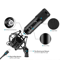 Kit de micro à condensateur Usb de jeu pour tablette, Microphone professionnel d'enregistrement de Studio pour ordinateur