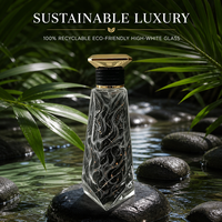 Botol Parfum Kaca Matte Flame Noir 100ml Mewah dengan Cetak Sablon, Botol Semprot Isi Ulang Kustom