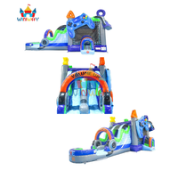 Structure de jeu gonflable à thème de manette de jeu avec toboggan pour enfants, fête de jeux vidéo