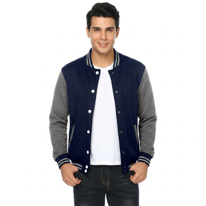 Chaqueta Varsity de Invierno para Hombre, Superventas, con Logotipo Personalizado, Cuello Alto, Impermeable, Transpirable, de Poliéster y Algodón - Product Image 1