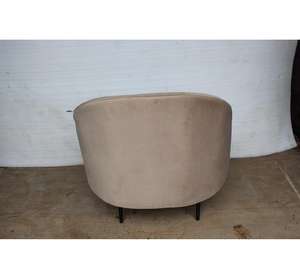 Fauteuil lounge individuel avec structure en bois, revêtement en tissu, base en métal, canapé sectionnel pivotant pour salon - Product Image 2