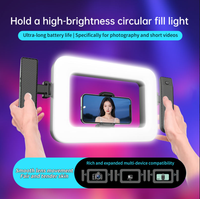 K03 Éclairage LED portable rechargeable pour cage à lapin, température de couleur réglable 2900-3100K, support de téléphone, AI ABS