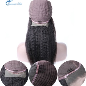 Guarantee Hair Brazilian/peruvian Mink Hair <b>Lace</b> <b>Wig</b> Kinky/yaki Straight <b>Lace</b> <b>Wig</b> Natural Color Handmade and Machine Wefted <b>Wig</b> - Product Image 5
