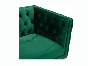 Sofá Chesterfield de 3 Plazas en Tela, Diseño Elegante y Tapizado, Asientos Profundos y Cómodos, Estilo Duradero, Perfecto para la Sala de Estar - Product Image 5