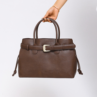 Sac fourre-tout noir grande capacité en cuir PU style japonais vintage pour femme, avec poignée supérieure et ceinture, étanche, vente en gros
