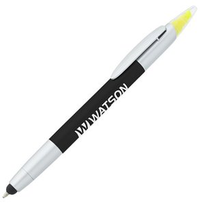 Bolígrafo 3 en 1 con Logotipo Personalizado, Lápiz Óptico y Resaltador, Retráctil, Tinta Negra Media, Impresión en Serigrafía, Regalo Promocional al por Mayor - Product Image 2