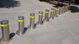 Bolardos de Seguridad Temporales de Acero para Estacionamiento de Hoteles, Reflectantes Prismáticos de Alta Intensidad, Protección IP68, Eventos Luminosos, Plateados - Product Image 6