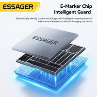 Kabel Pengisi Daya Data USB Tipe C 100W ESSAGER ES-X82 2 in 1 USB-C ke USB-C untuk Ponsel dan Jam Tangan dengan Pengisian Daya Nirkabel Magnetik untuk Jam Tangan Pintar