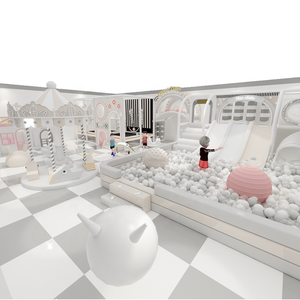 Parque Infantil Interior Personalizado con Piscina de Pelotas, Tobogán y Casa de Juegos para Niños, Tema Blanco, Material PP - Product Image 5