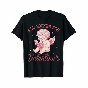 Camiseta de Anime con Diseño de Gato para Niñas, para el Día de San Valentín, de Manga Corta, Cuello Redondo, Estampada, con Diseño de Personajes - Product Image 1