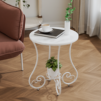 Petite table ronde en fer, table basse pour la maison, style luxe léger, table de chevet ronde simple, petite table ronde de style artistique pour balcon