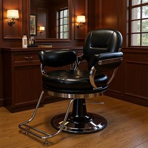 Silla de Barbero Giratoria de Acero Inoxidable con Asiento de Cuero PU para Salón de Belleza, Último Modelo, Precio al por Mayor - Product Image 1