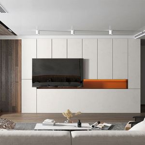 Mueble para TV de Melamina con Cristal, Diseño Simple, Partición de Madera Contrachapada, Mueble Flotante para TV de Salón Moderno 2023 - Product Image 6